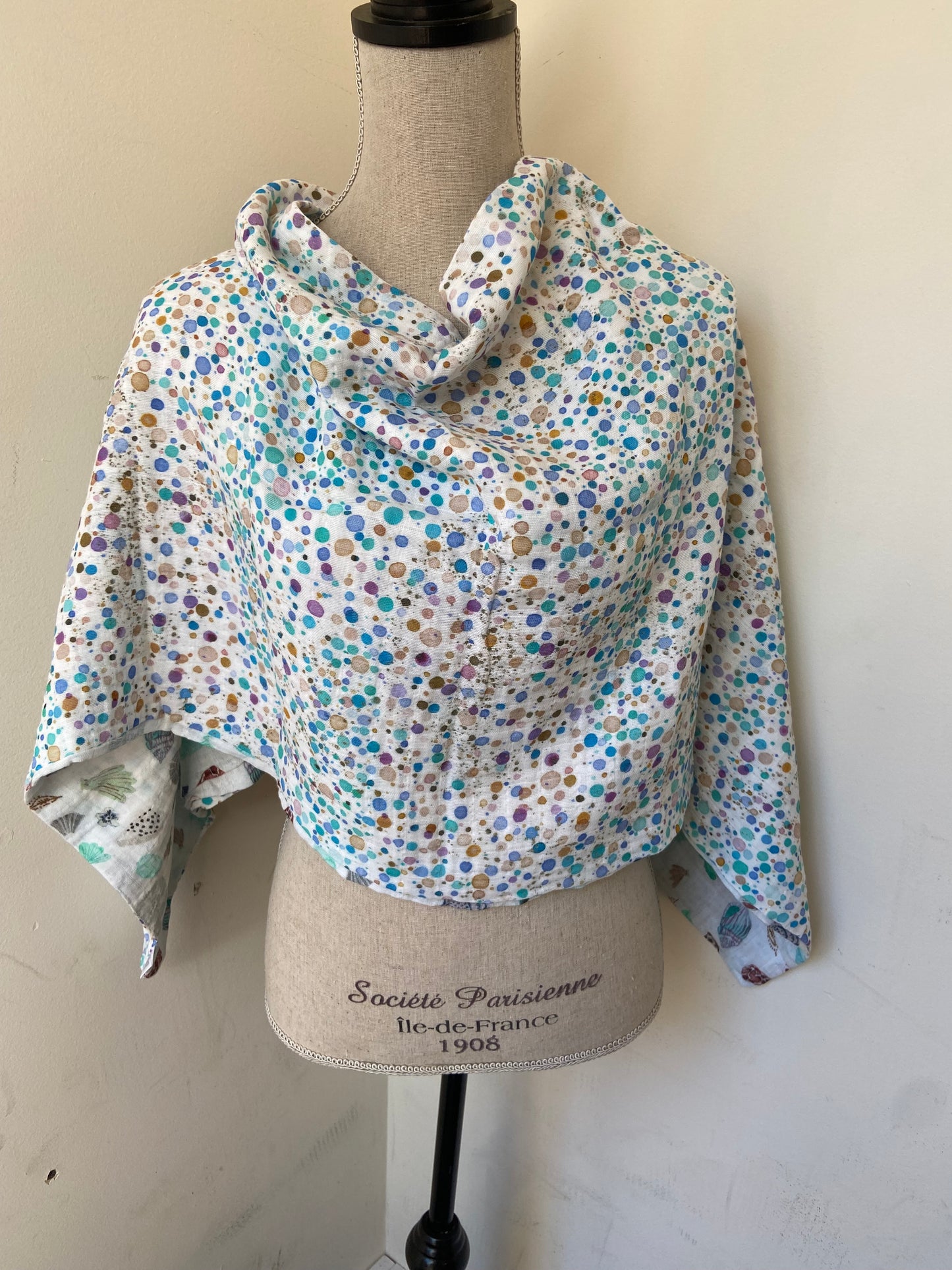 Blue Shell Snap Shawl