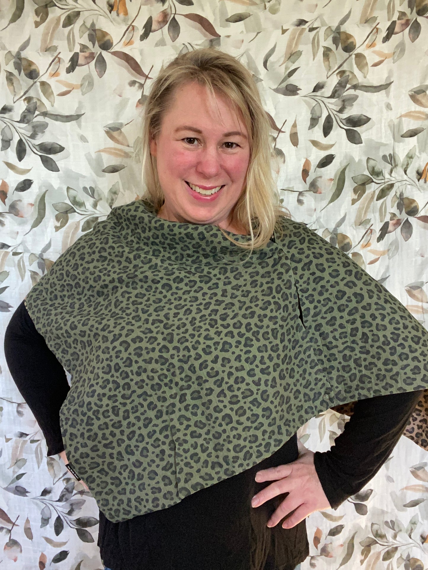 Leopard Print Snap Shawl