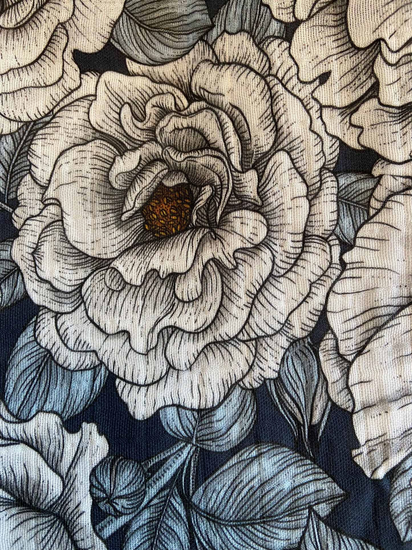 White Cabbage Rose Snap Shawl