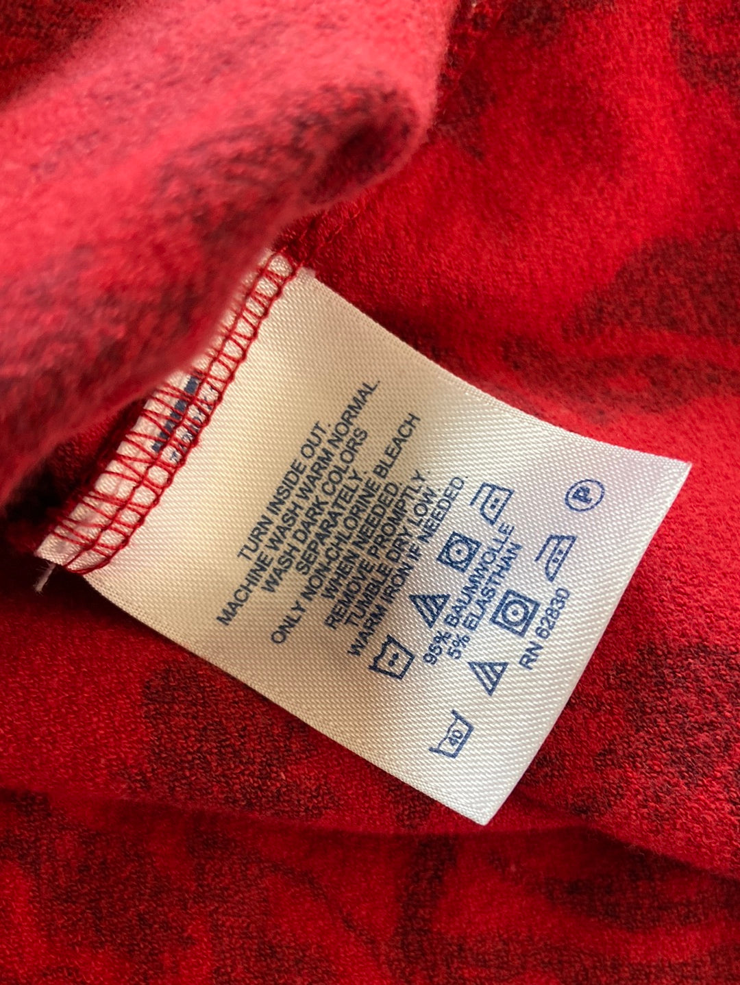 RED FLORAL Lands End Dress Size S
