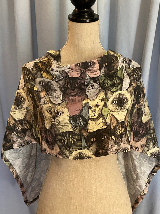 Cat Print Poncho