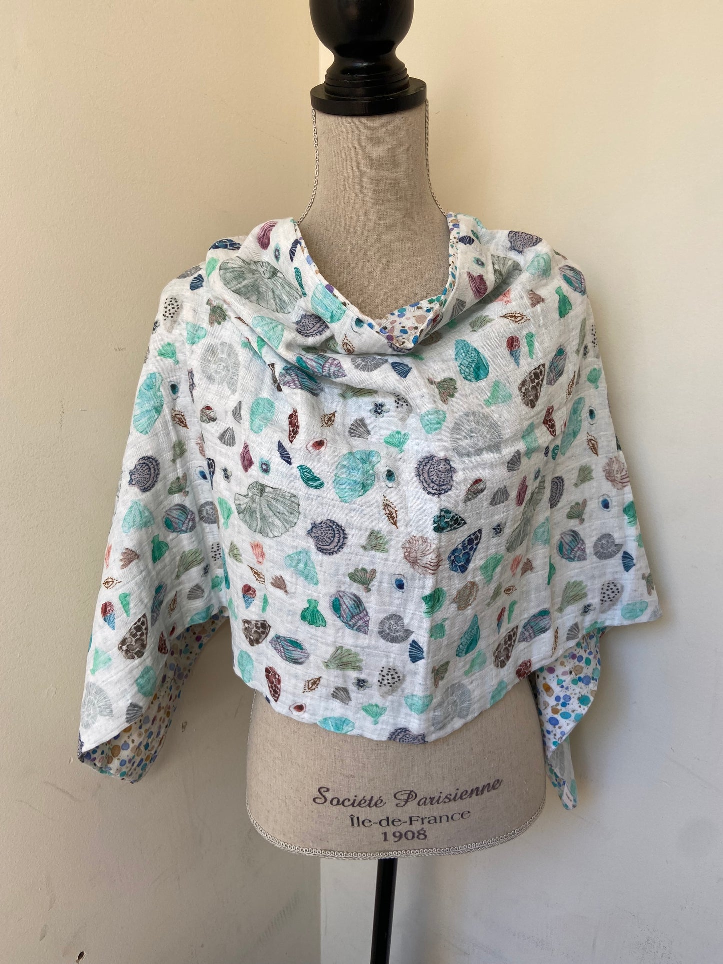 Blue Shell Snap Shawl