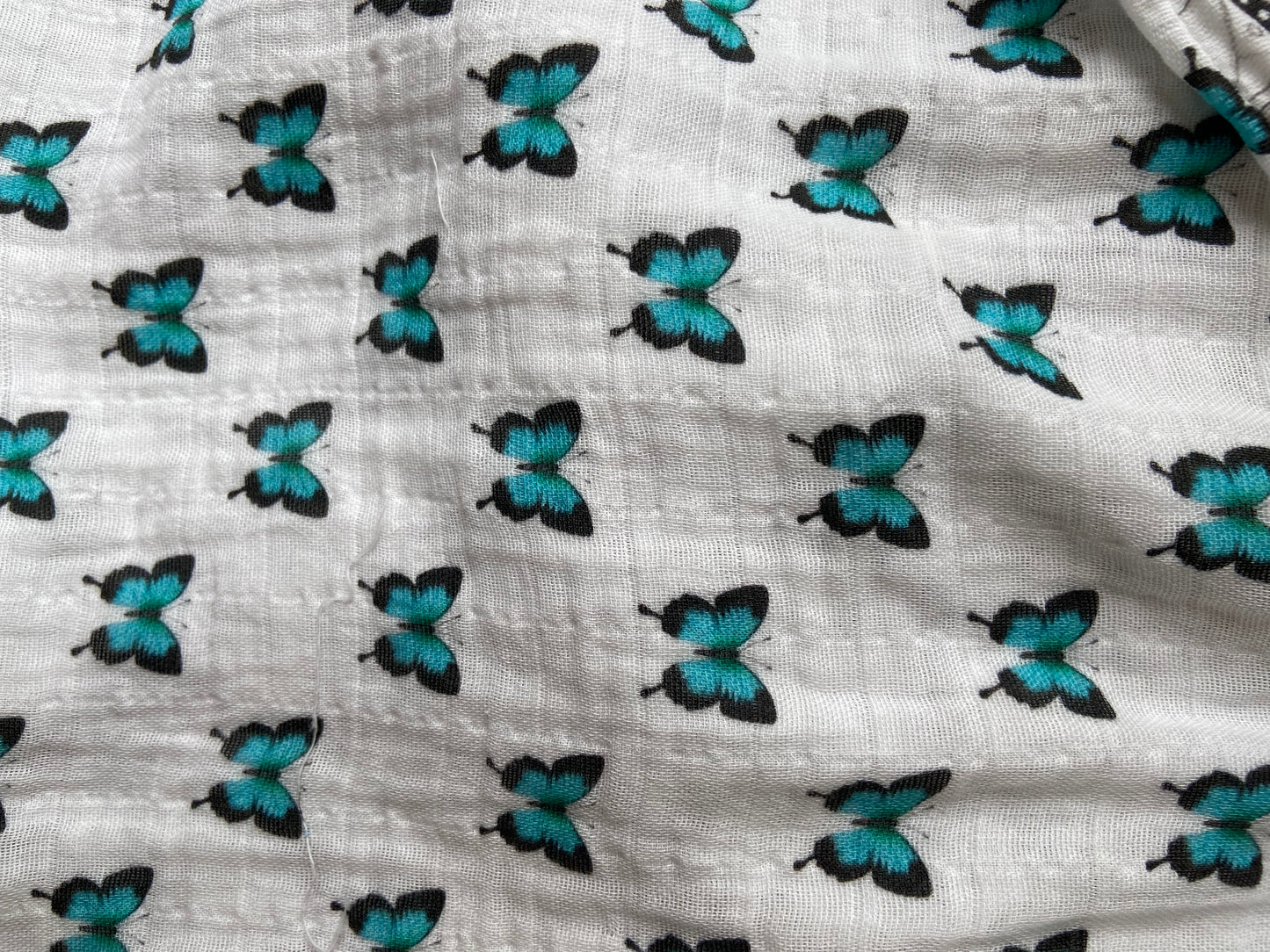 Aqua Butterfly Snap Shawl