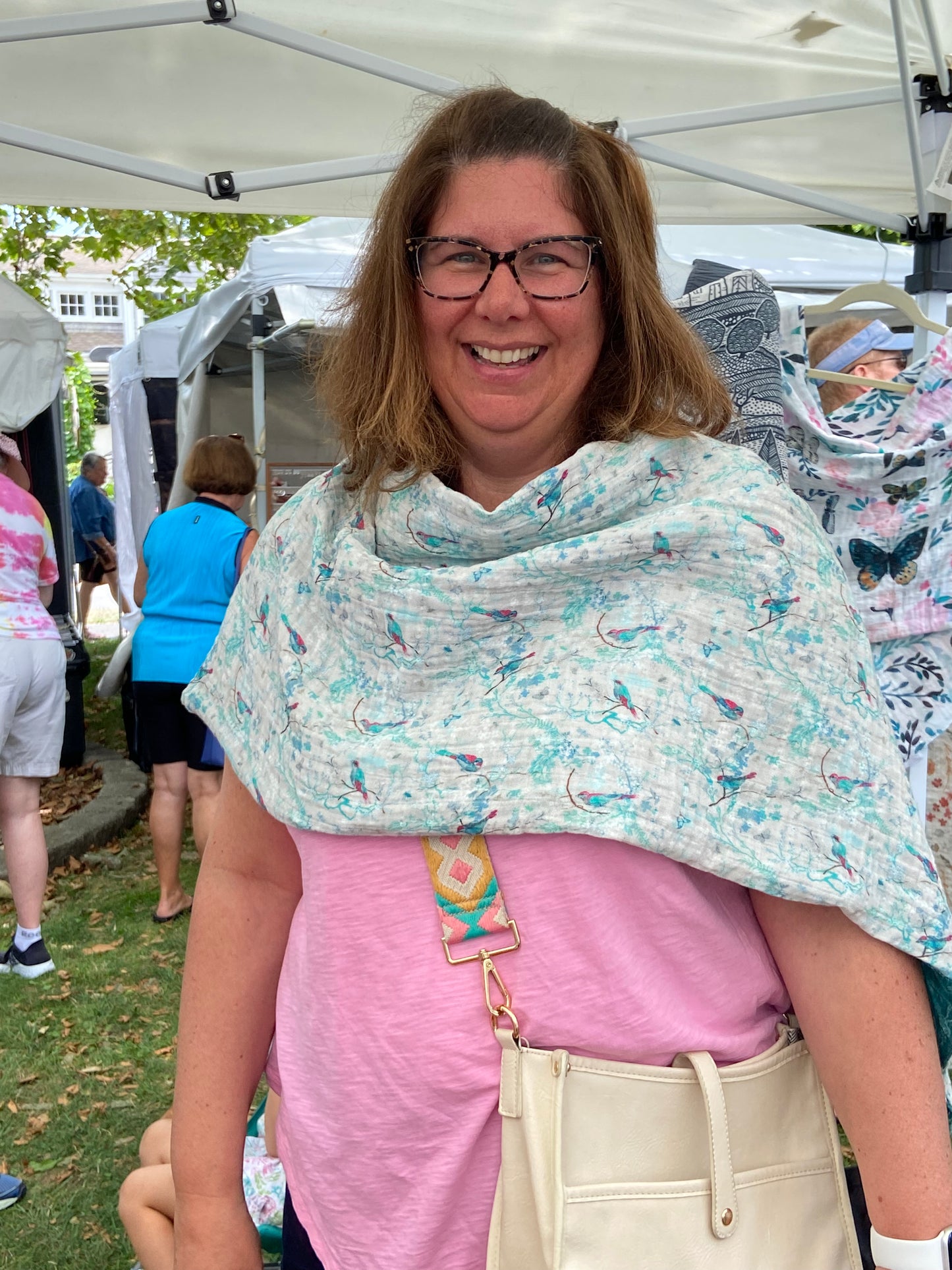 Teal Bird Snap Shawl