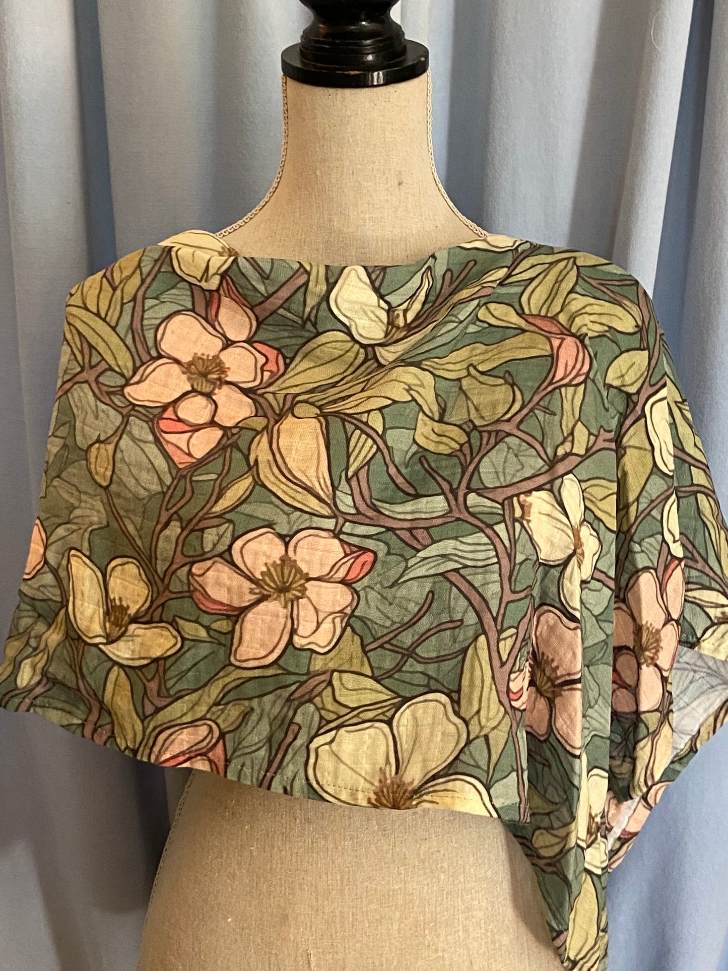 Dogwood Print Poncho