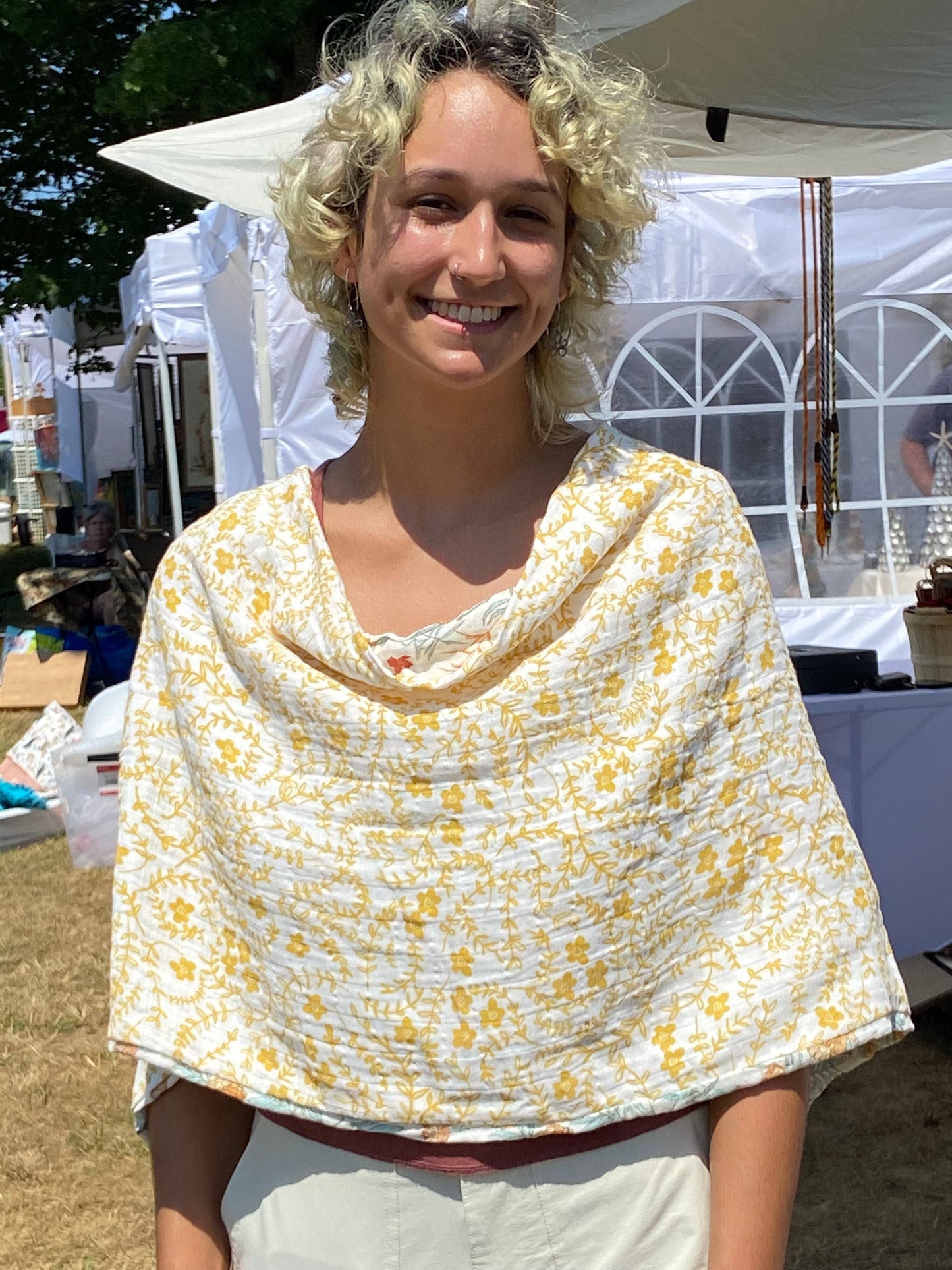 Yellow Marigold Snap Shawl