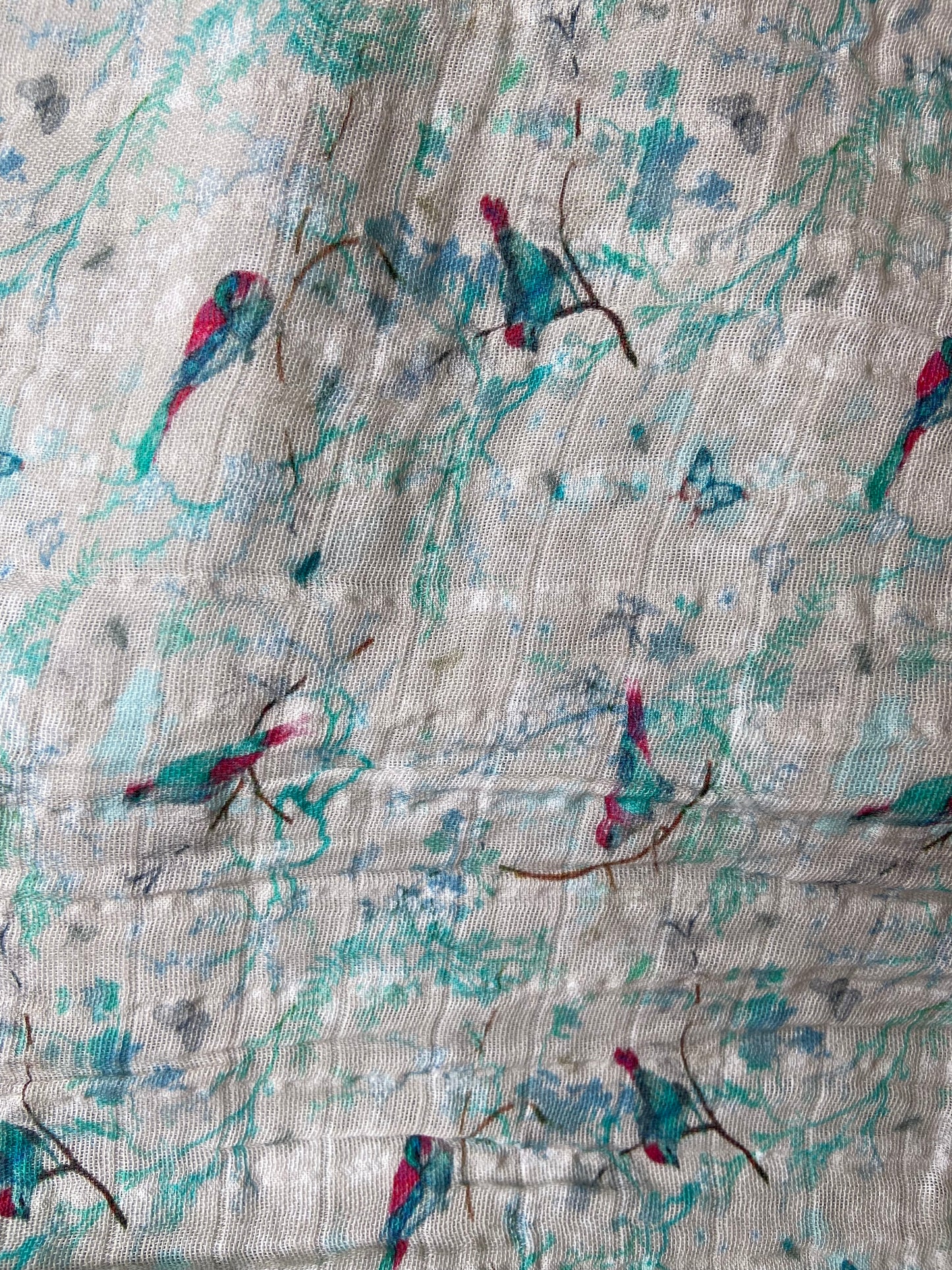 Teal Bird Snap Shawl