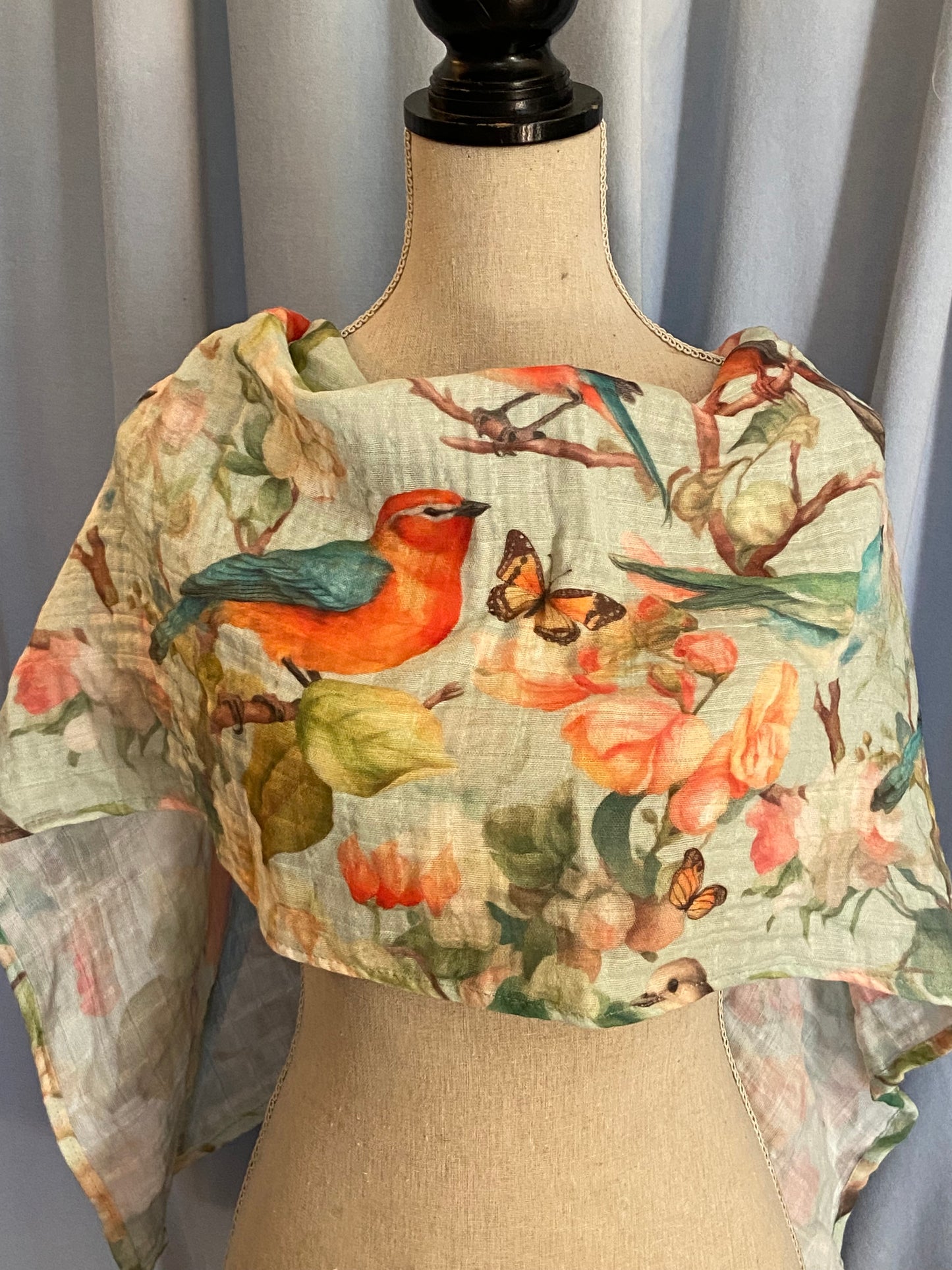 Sage Green Bird Poncho