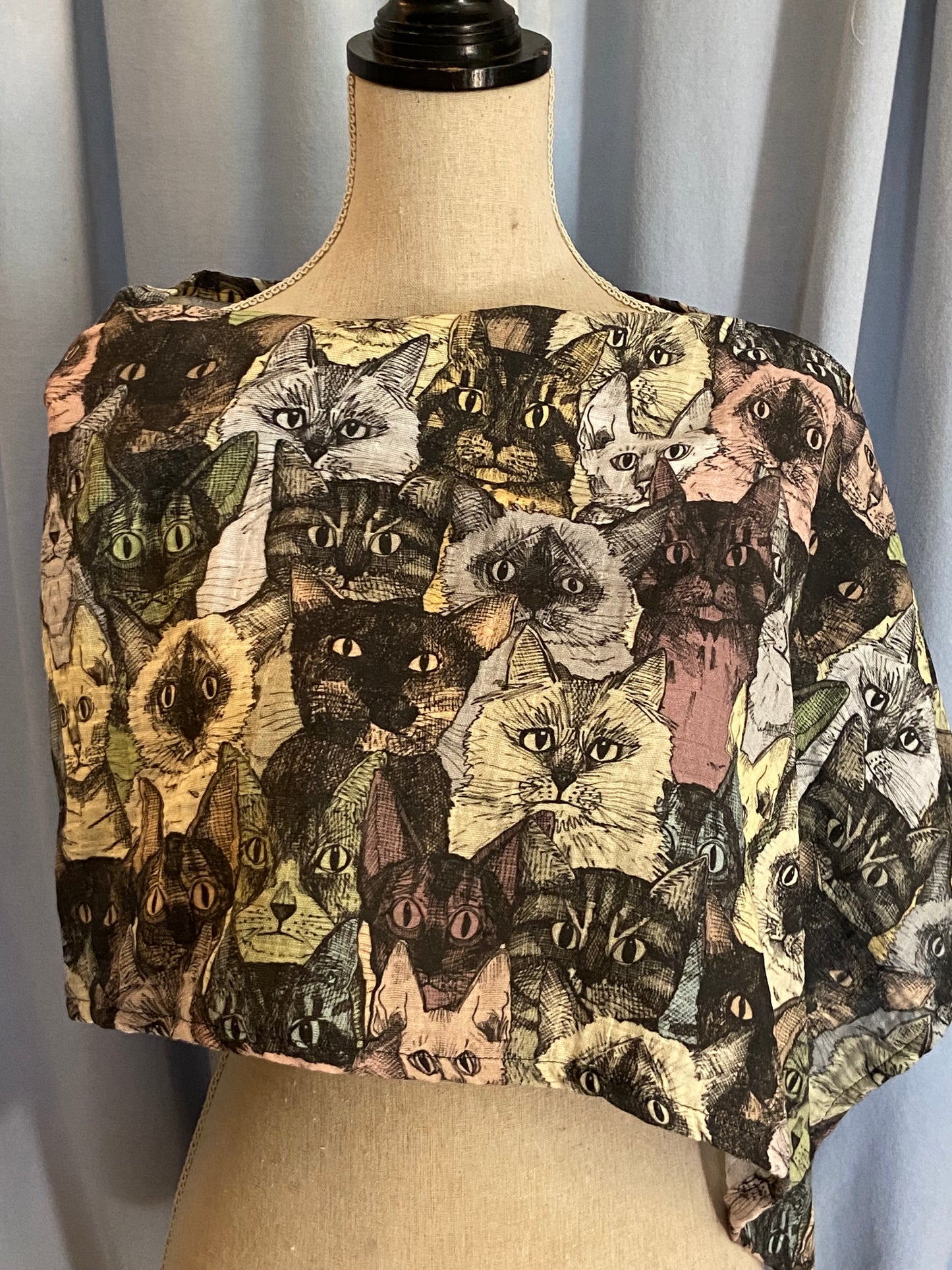 Cat Print Poncho