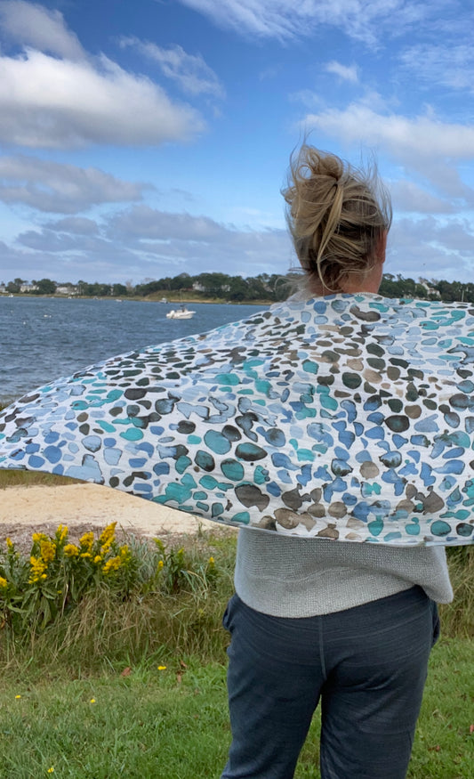 Sea Glass Print Snap Shawl