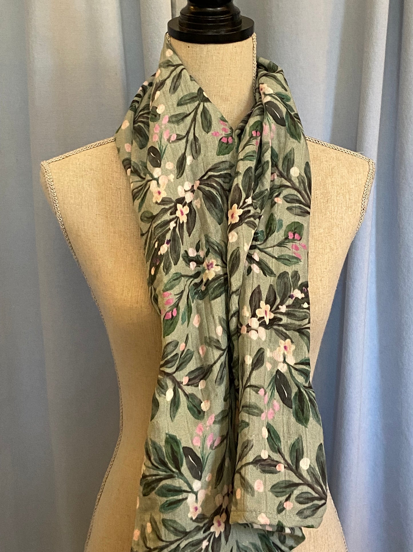 Sage Green Floral Poncho