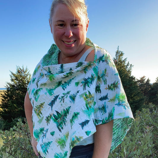 Tree Print Snap Shawl