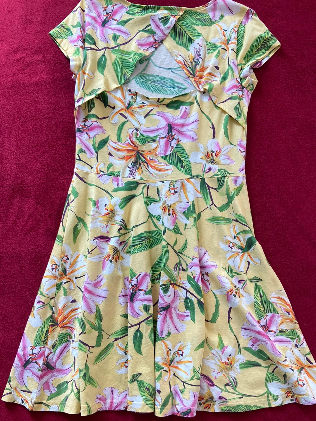 YELLOW LILIES American Living Dress Size M