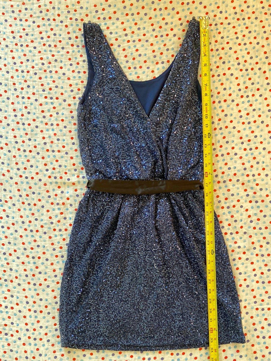 BLUE BEAUTY Express Blue Sequined Dress Size S