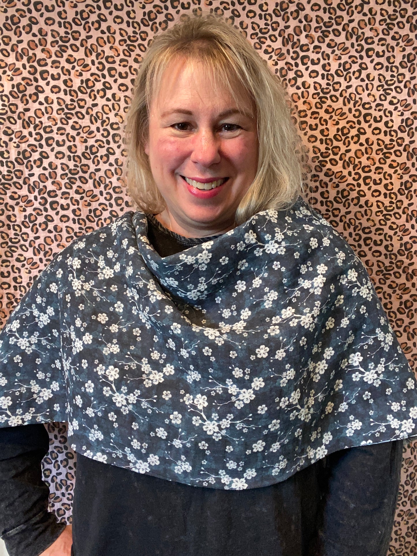 White Cabbage Rose Snap Shawl