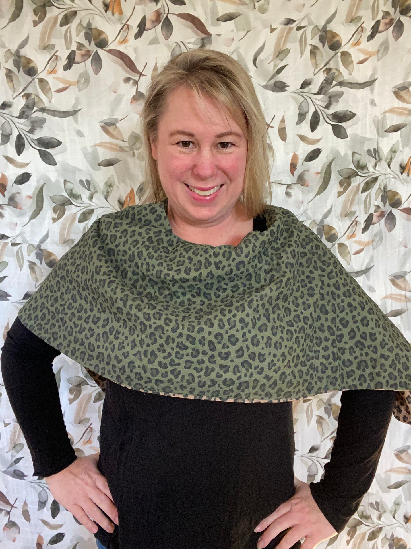 Leopard Print Snap Shawl