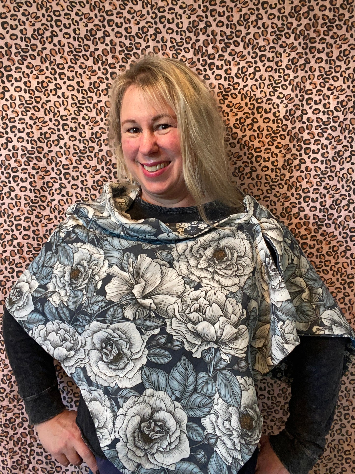 White Cabbage Rose Snap Shawl