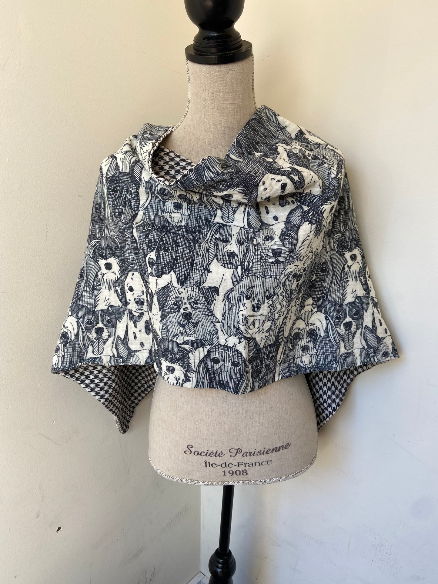 Dog Print Snap Shawl