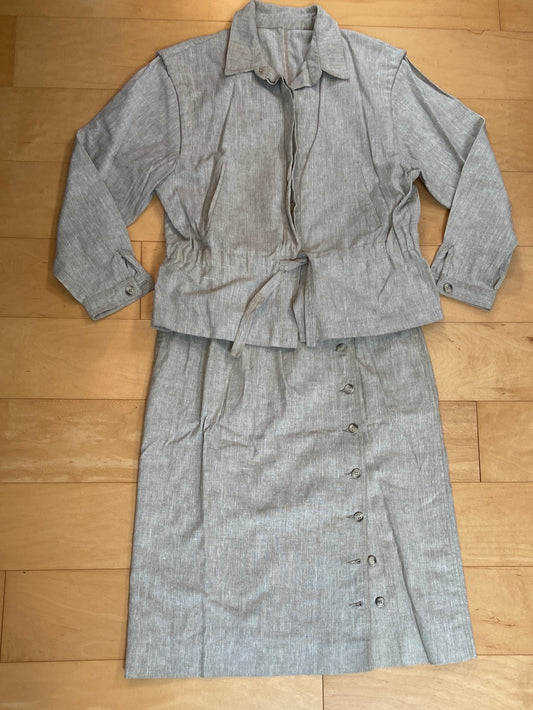 LINEN SKIRT SET No label Size M