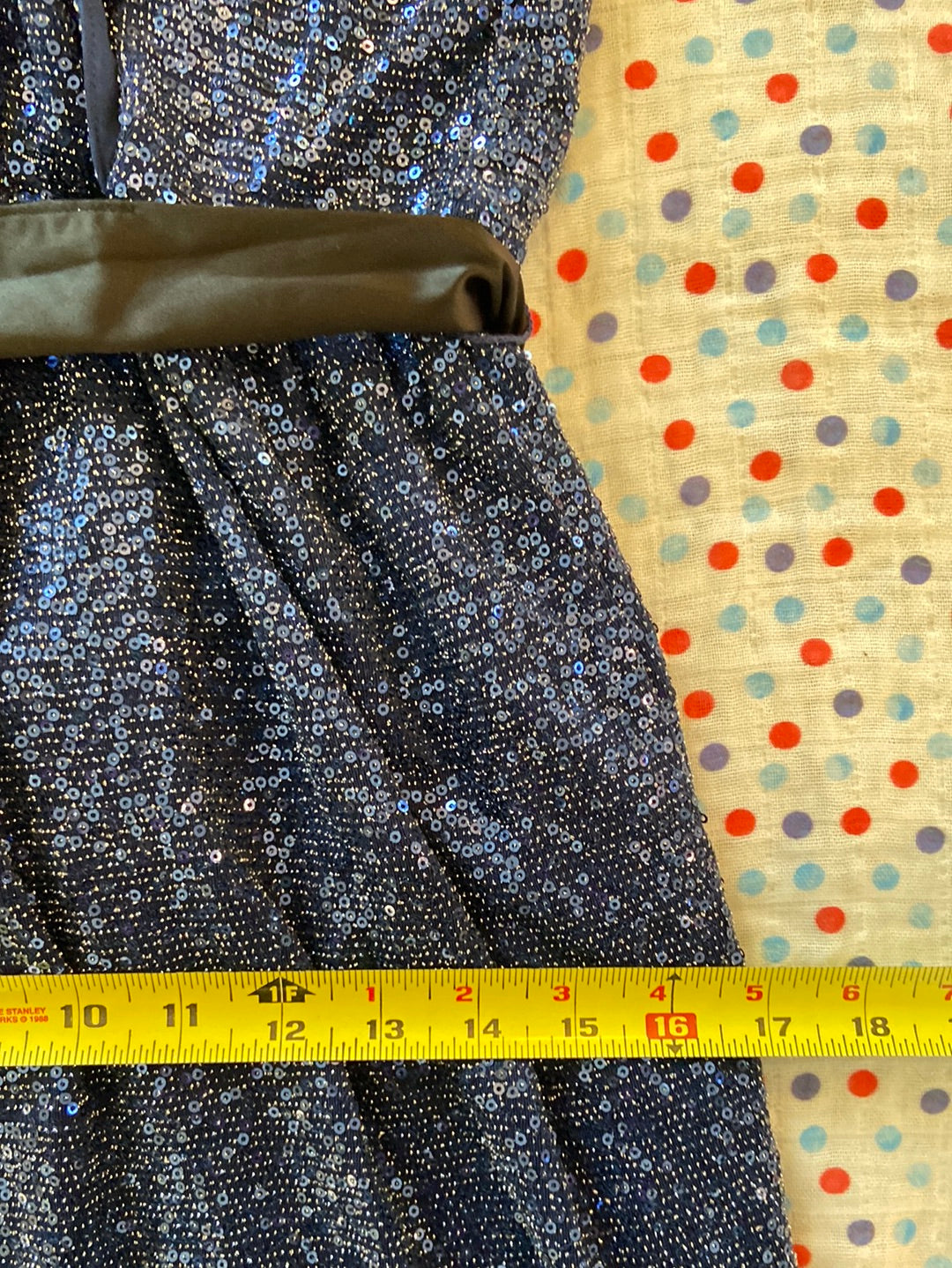 BLUE BEAUTY Express Blue Sequined Dress Size S