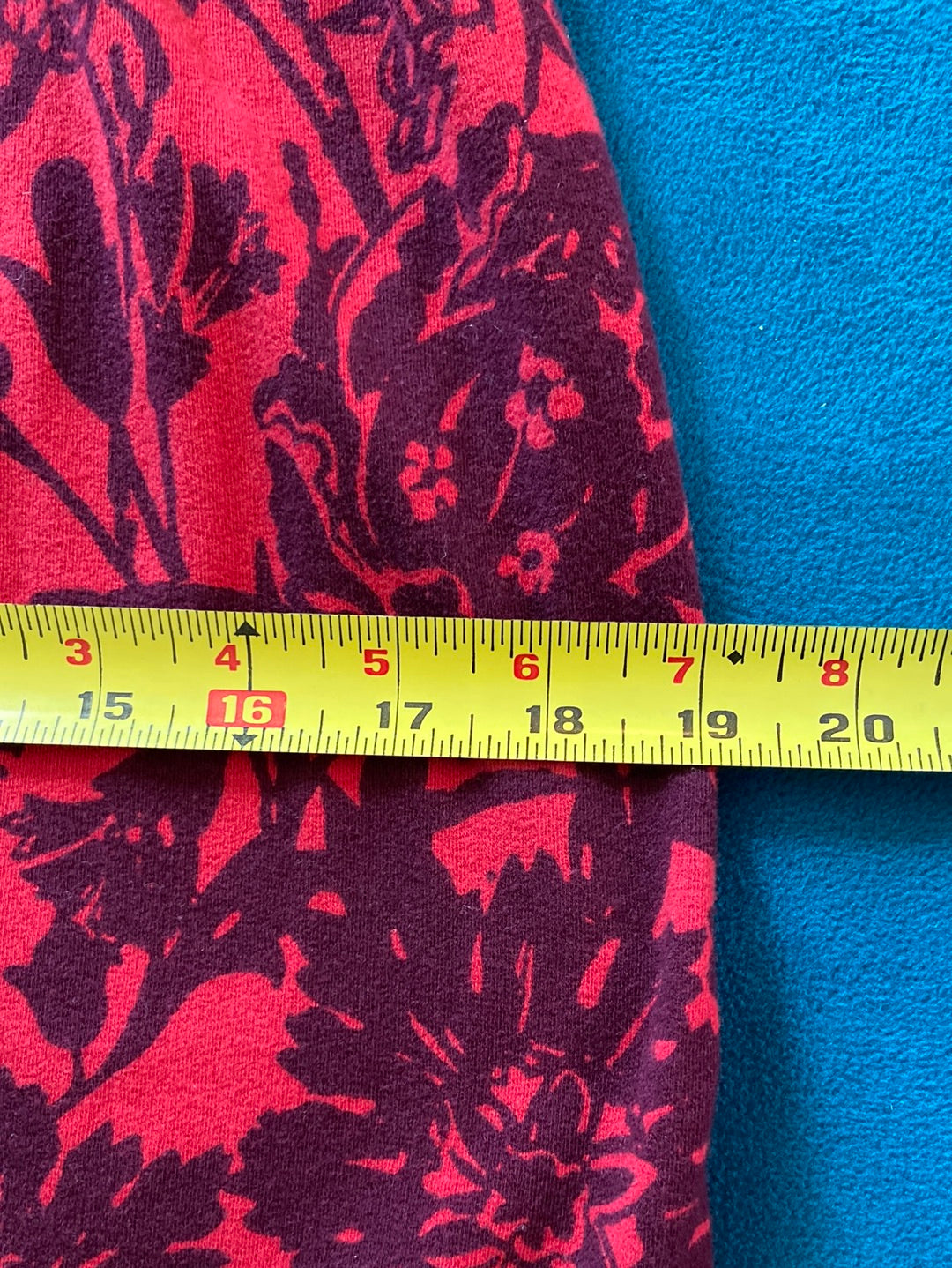 RED FLORAL Lands End Dress Size S