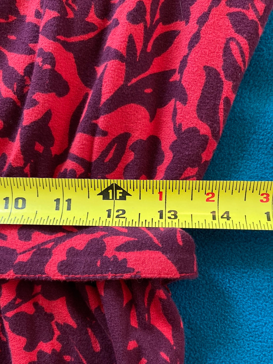RED FLORAL Lands End Dress Size S