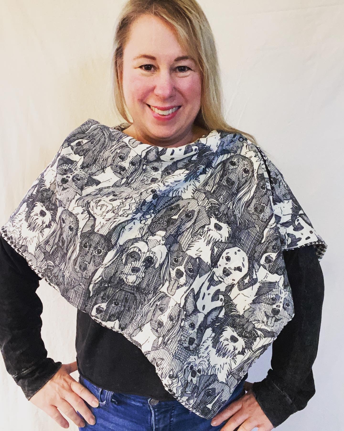 Dog Print Snap Shawl