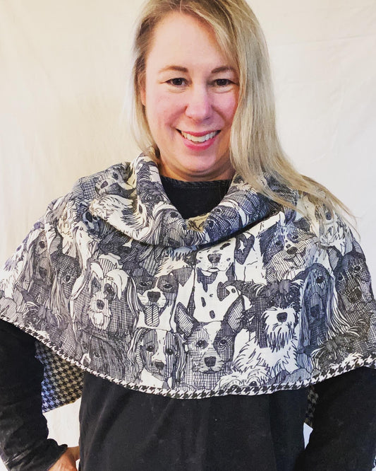 Dog Print Snap Shawl