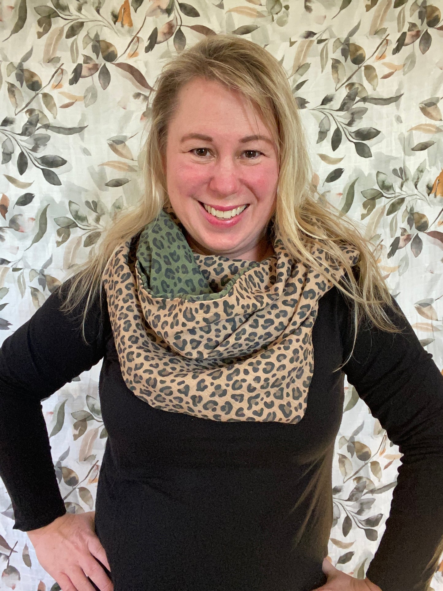 Leopard Print Snap Shawl