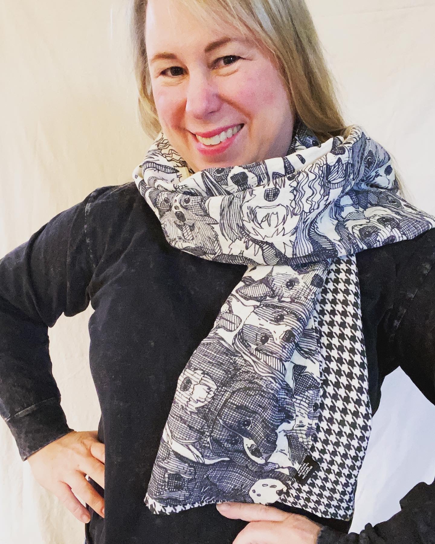 Dog Print Snap Shawl