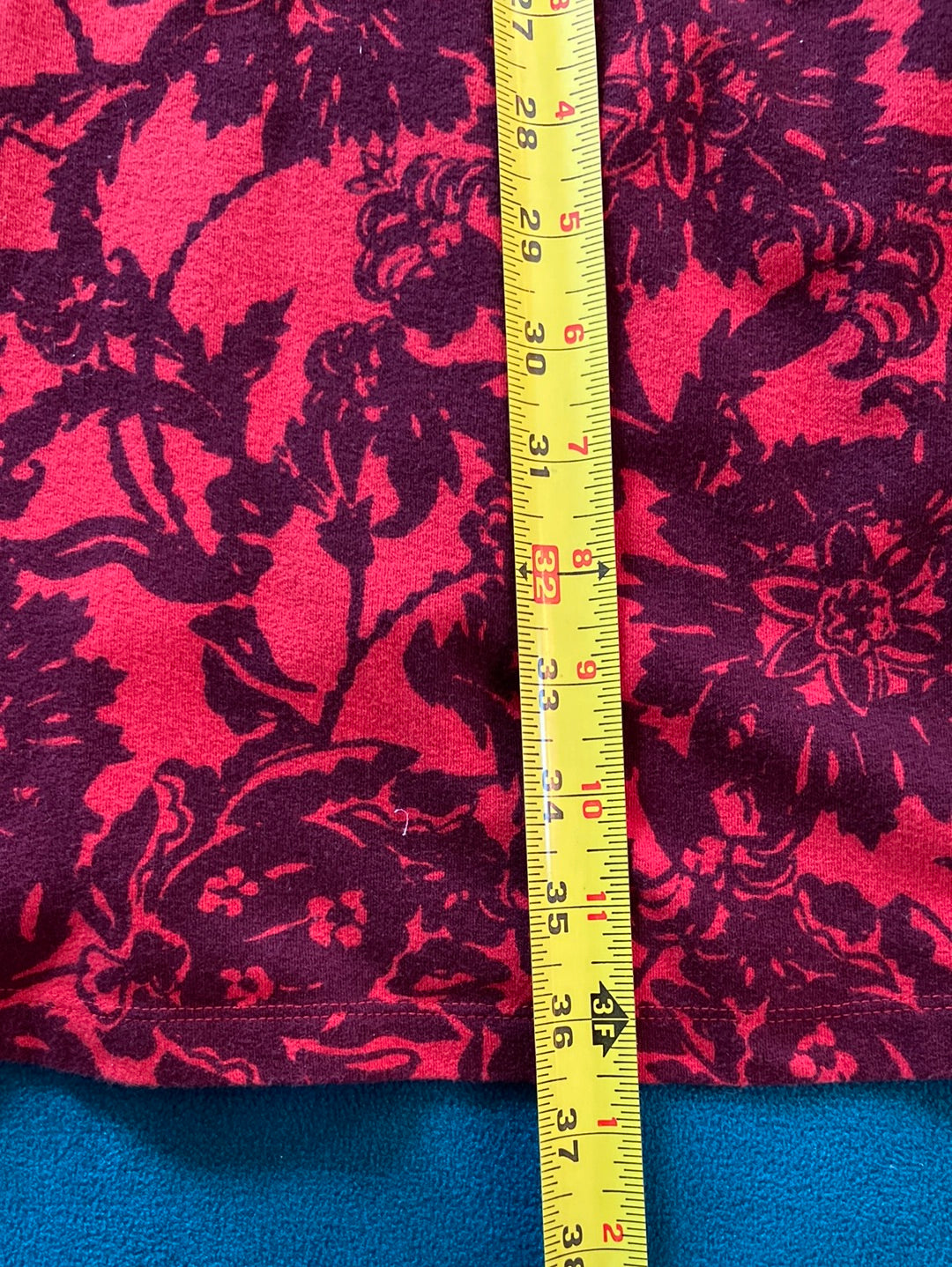 RED FLORAL Lands End Dress Size S
