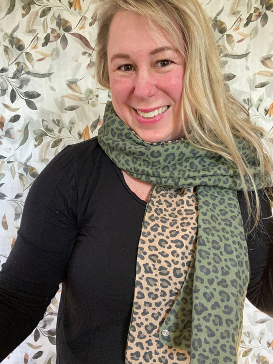Leopard Print Snap Shawl