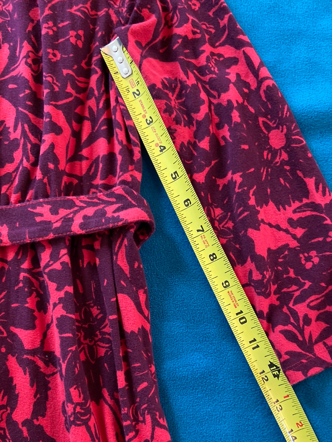 RED FLORAL Lands End Dress Size S