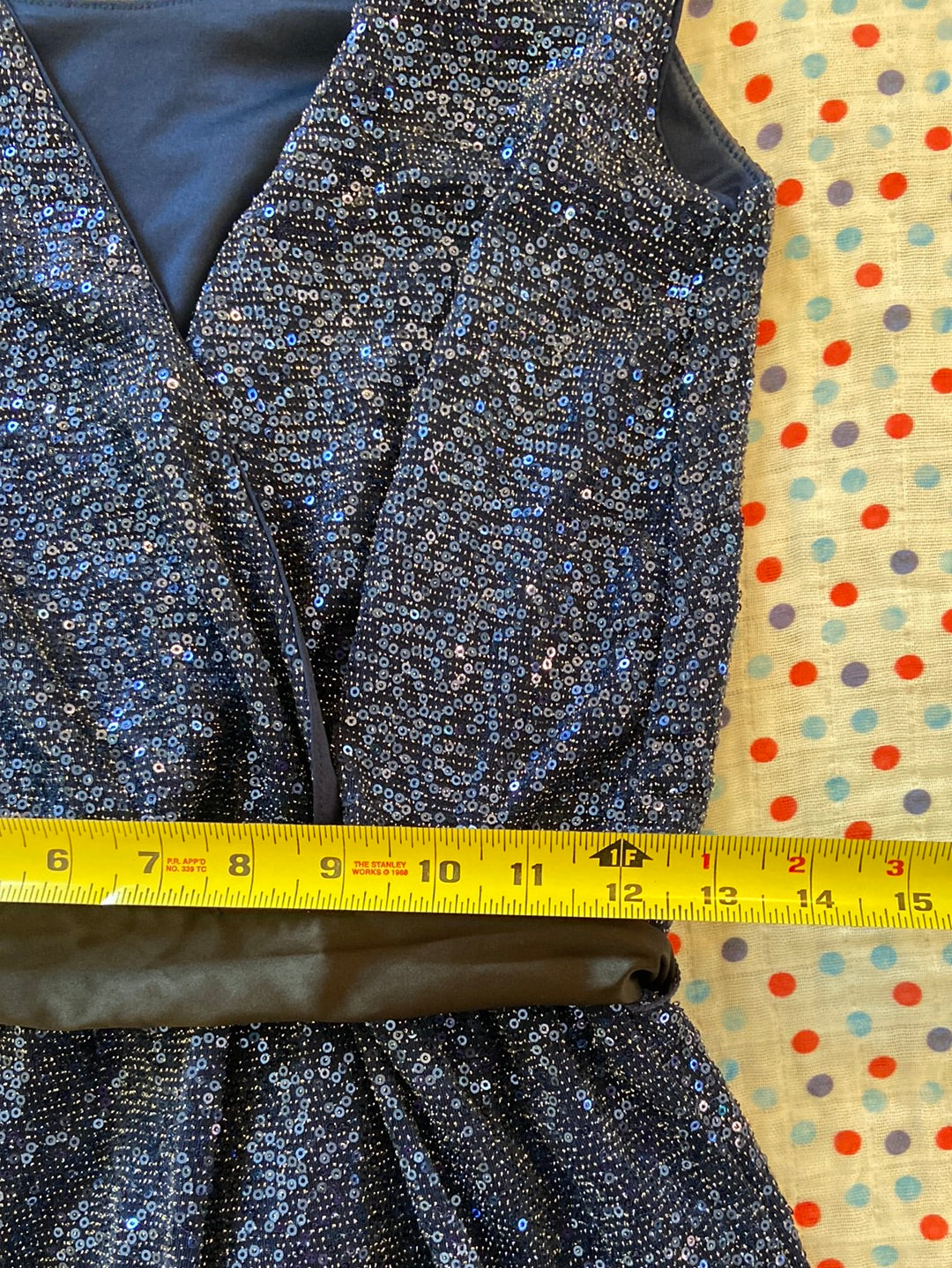 BLUE BEAUTY Express Blue Sequined Dress Size S